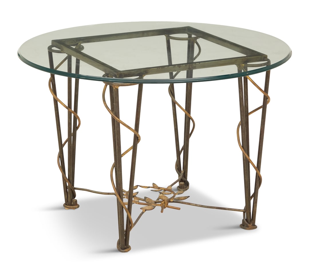 Mario Villa Mixed Metal and Glass-Top Side Table (1 of 2)