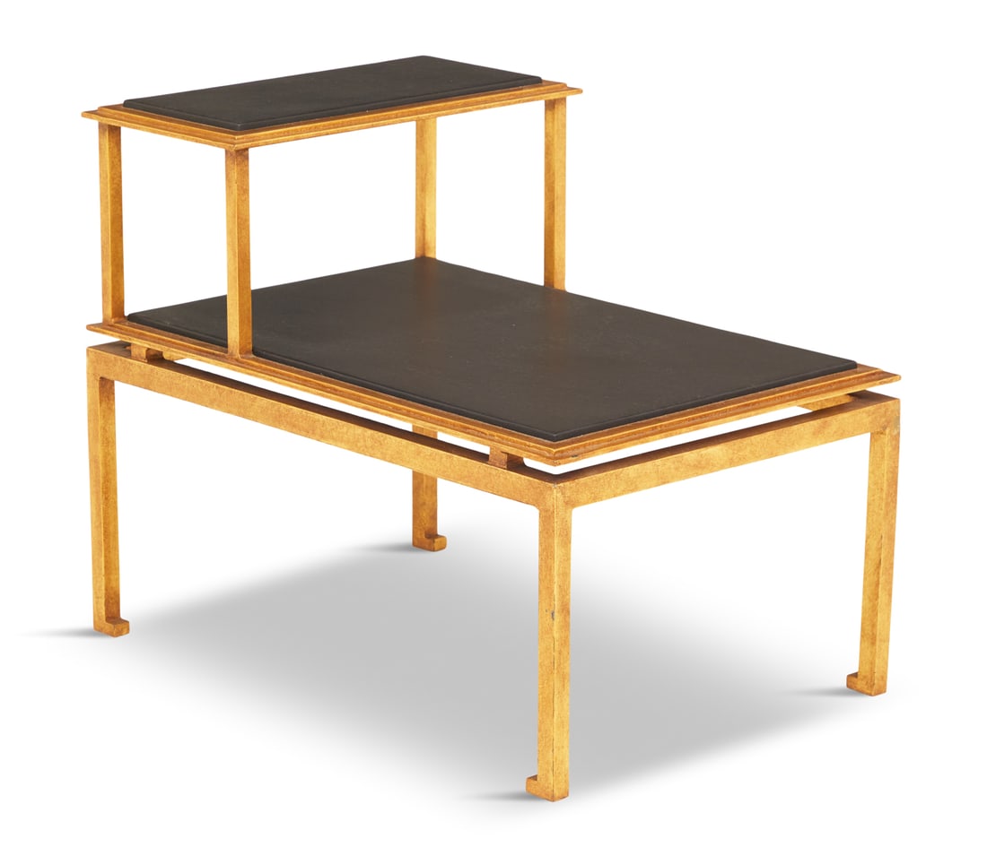 Richard Shapiro Gilt-Metal and Leather Table (1 of 3)