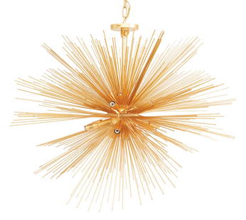 Strada Twenty-Light Brass Chandelier: Strada Twenty-Light Brass Chandelierin the style of Kelly Wearstler, of spherical form, the light sockets of various lengths.h. 40&quot;, dia. 40-1/2&quot;