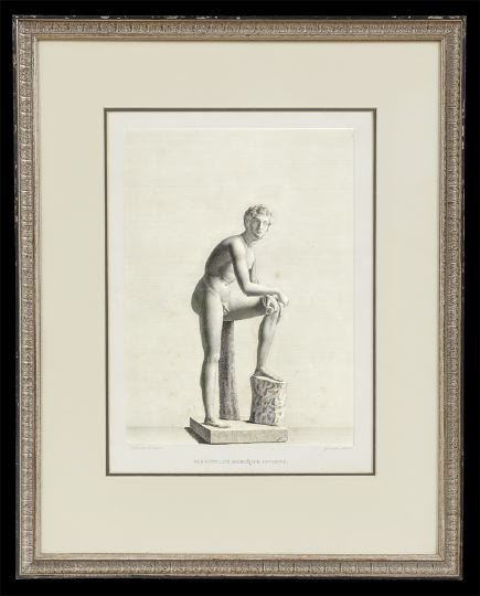 Two French Copperplate Engravings: Two French Copperplate Engravings of Classical Statues, from Musee Francais; Receuil Des Plus Beaux Tableaux, Statues, et Bas-Reliefs Qui Existaient Au Louvre Avant 1815, Paris 1829, sight 15-1/4" x 1
