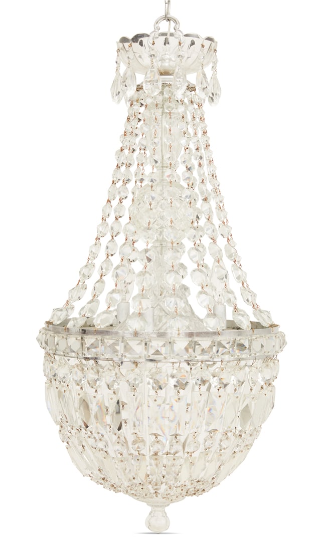 Petite French Crystal Basket Chandelier (1 of 1)