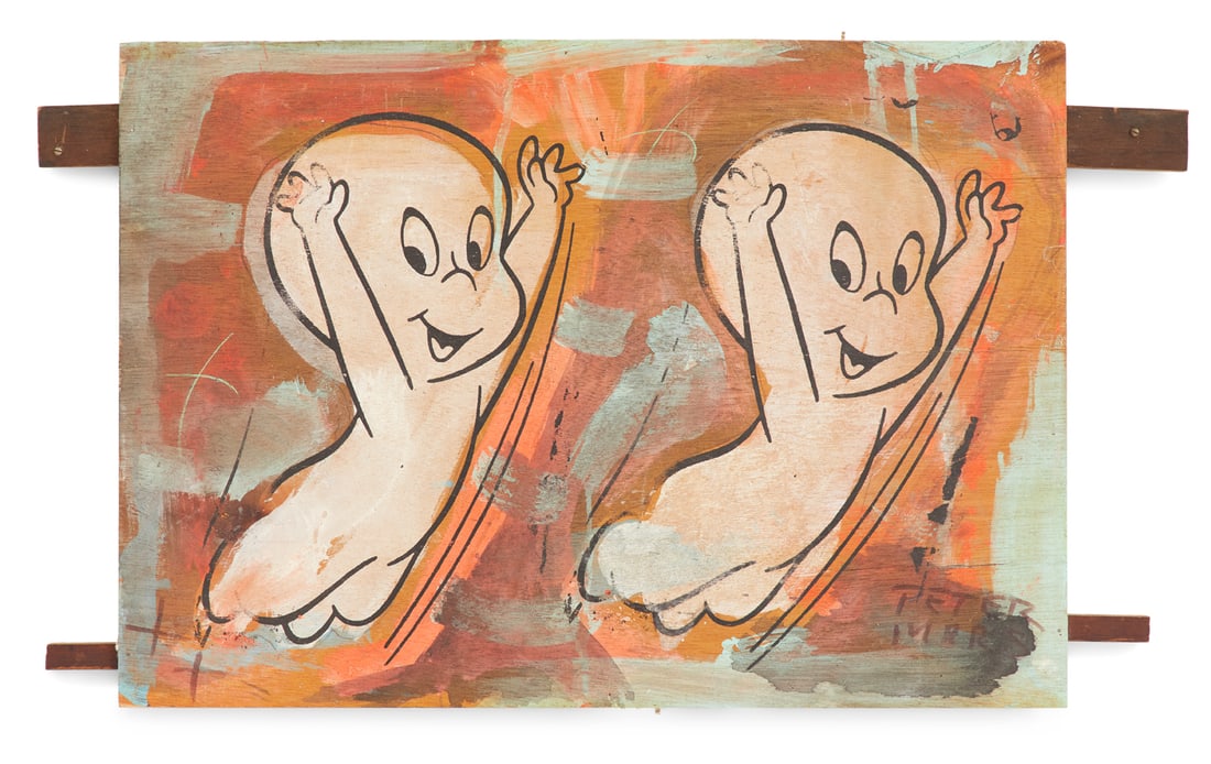 Peter Mars (American, b. 1959): Peter Mars(American, b. 1959)"Dual Casper"mixed media on plywoodsigned lower right, titled, dated and inscribed "Chicago" and "New Orleans Gallery" en verso.20" x 30