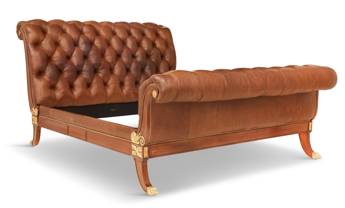 Ralph Lauren King Size Leather Sleigh Bed (1 of 4)