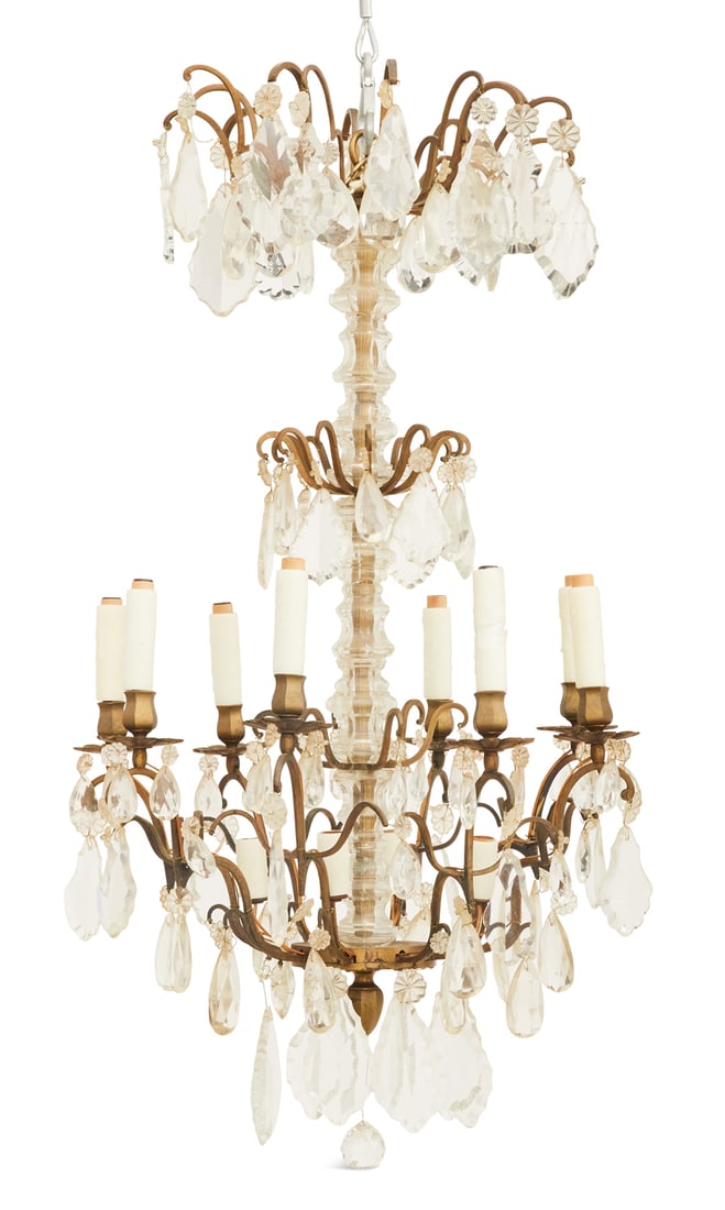 Louis XVI Style Crystal and Bronze Chandelier (1 of 1)