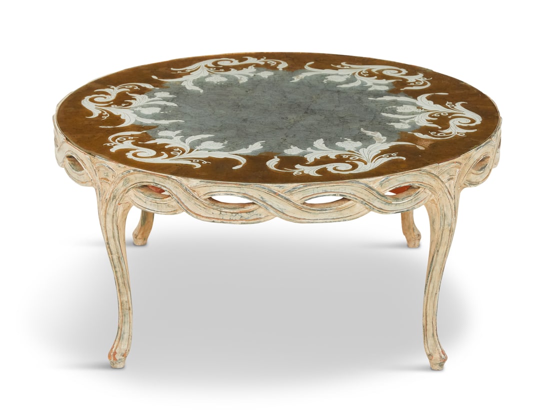 Eglomise and Polychromed Cocktail Table (1 of 3)