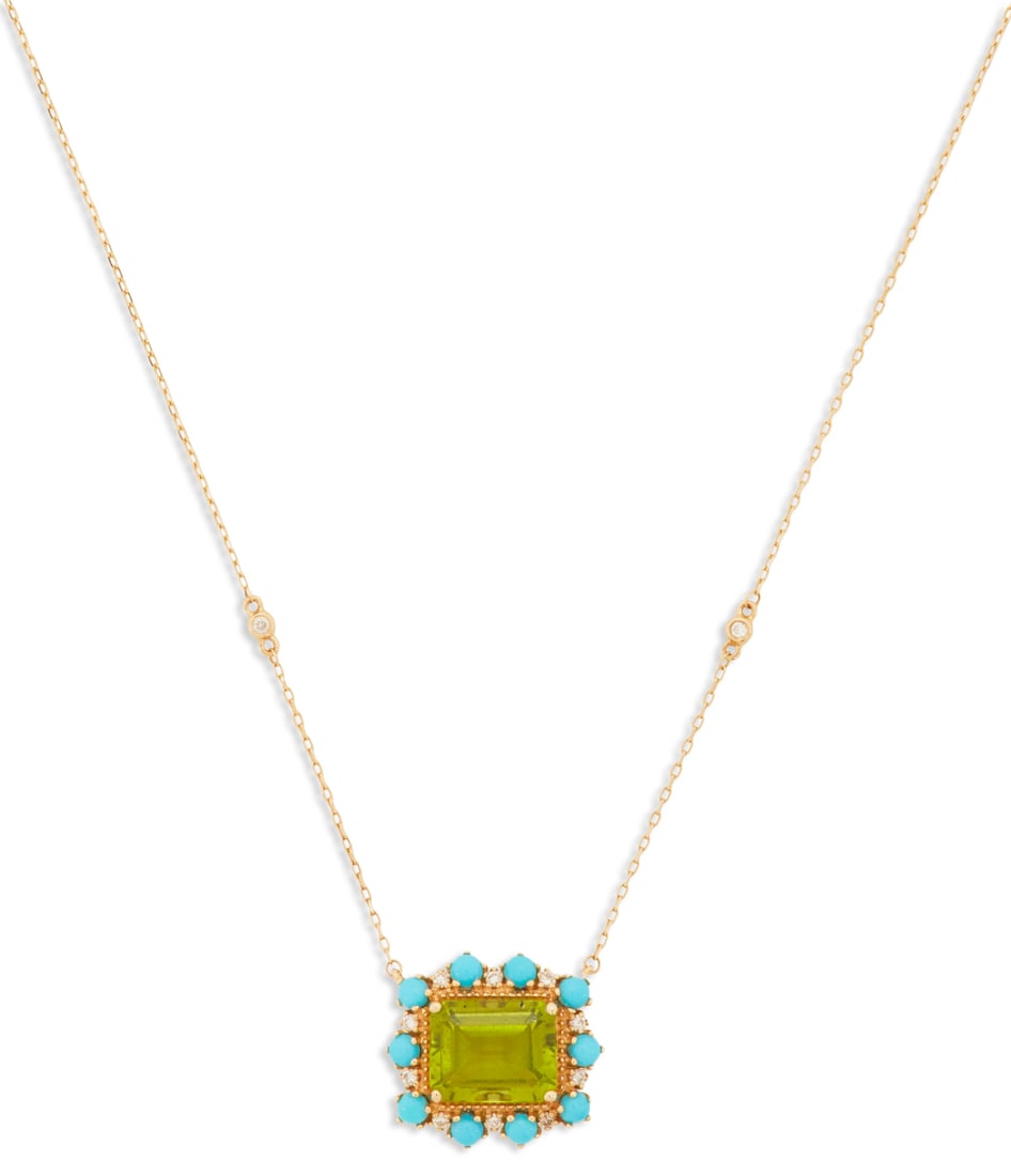 Gem-Set Pendant with Chain (1 of 1)