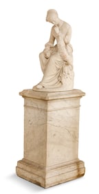 Marble Figure of a Woman and Her Spaniel