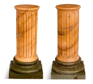 Pair of Neoclassical-Style Marble Pedestals