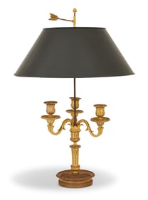 Belle Epoque Gilt-Bronze and Tole Bouillotte Lamp