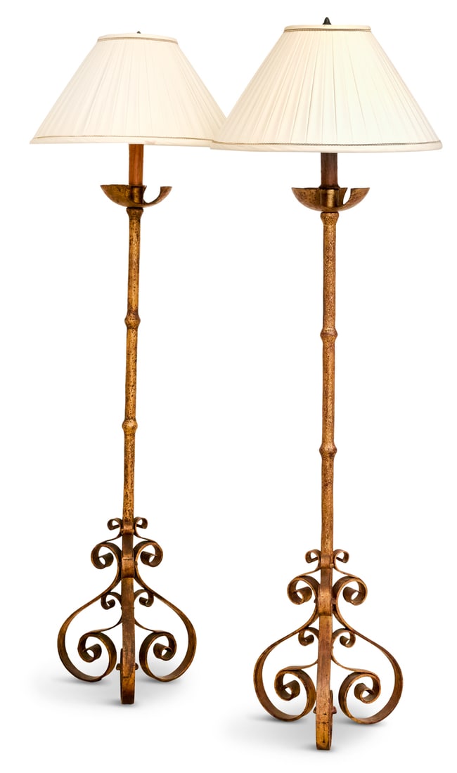Pair of Gilt-Metal Floor Lamps (1 of 2)