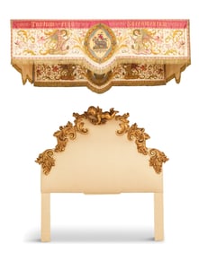 Upholstered King Size Headboard and Tester