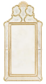 Blown and Engraved Venetian Glass Mirror