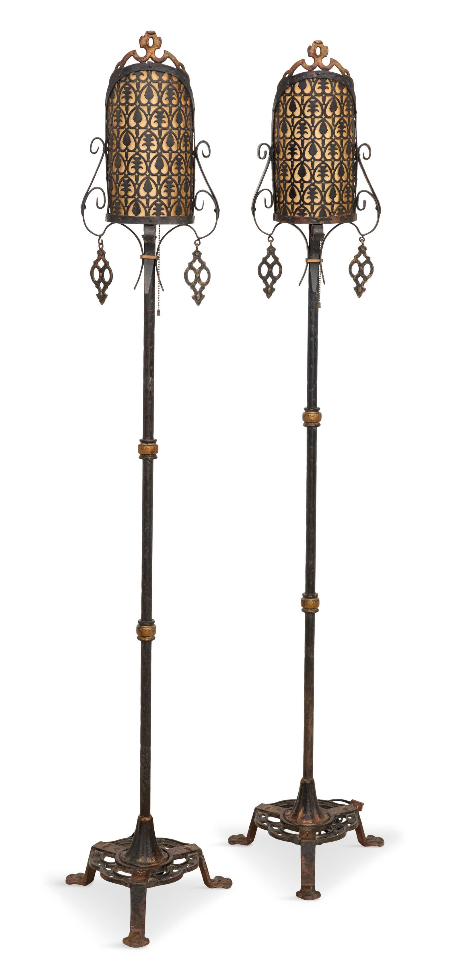 Pair of  Parcel-Gilt Art Deco Floor Lamps (1 of 2)