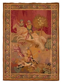 Wool Polychrome Tapestry of a Hunt Scene