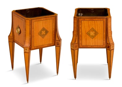 Inlaid Satinwood Wine Coolers/Planters