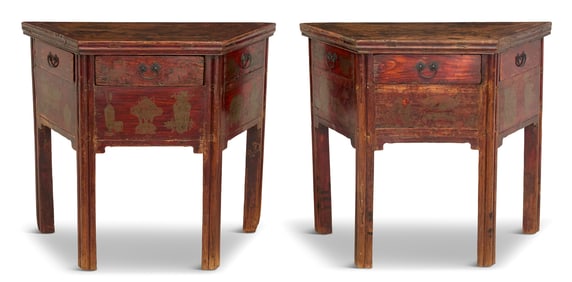 Pair of Asian Hardwood Side Tables
