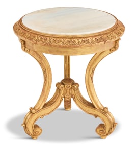 Giltwood and Marble-Top Occasional Table