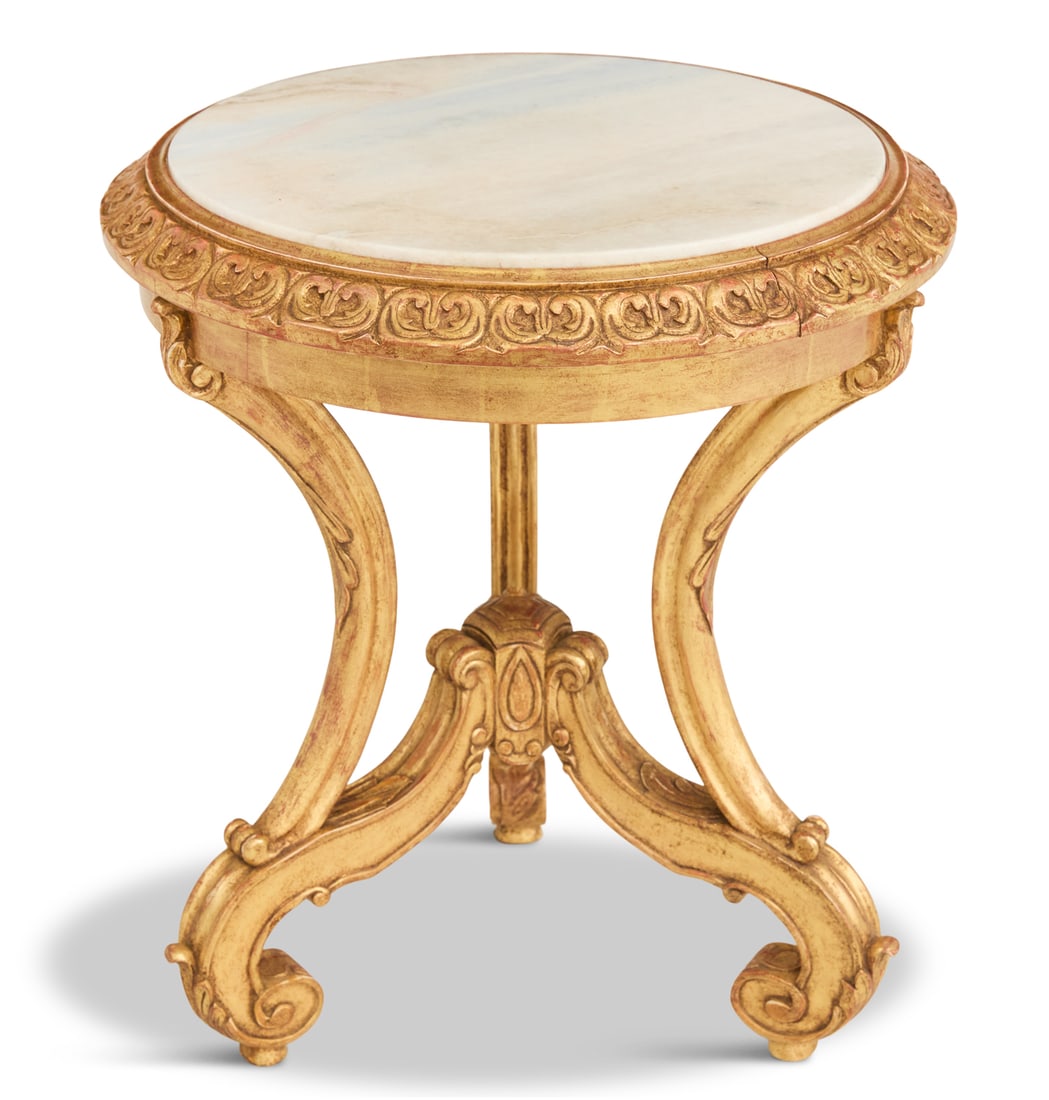 Giltwood and Marble-Top Occasional Table (1 of 4)