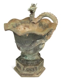Monumental Japanese Patinated Bronze Censer