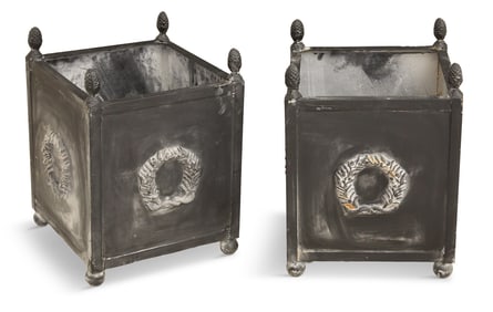 Pair of Metal Tree Tubs in the Neoclassical Taste