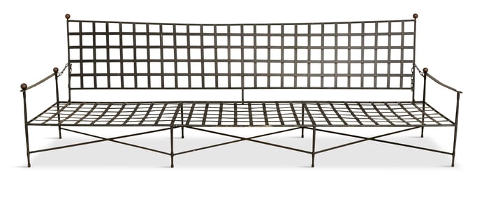 Impressive Wrought Iron Garden Settee