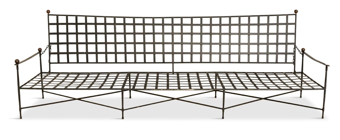 Impressive Wrought Iron Garden Settee (1 of 3)