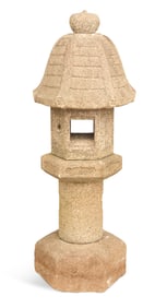 Pagoda-Form Carved Granite Japanese Lantern