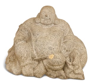 Carved Granite Garden Figure of "Budai"