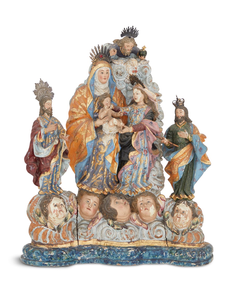Italian Polychrome Wooden Figural Group (1 of 6)