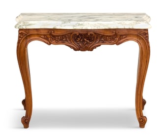 Louis XV-Style Marble-Top Side Table