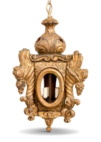 Unusual Italian Giltwood Lantern