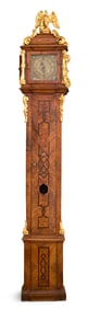 Marquetry-Inlaid and Giltwood Tall Case Clock