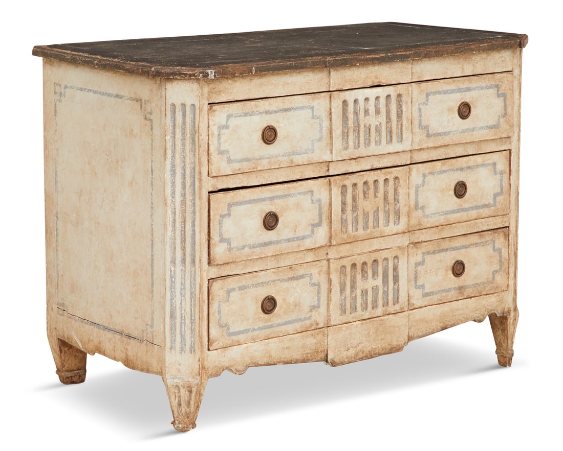 Polychrome and Faux Marbre Commode (1 of 3)