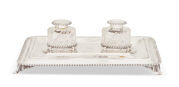 Edwardian Sterling Silver Inkstand