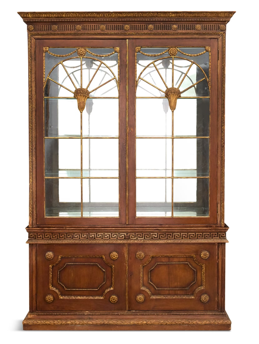 Stained Pine and Parcel-Gilt Bookcase/Vitrine (1 of 3)