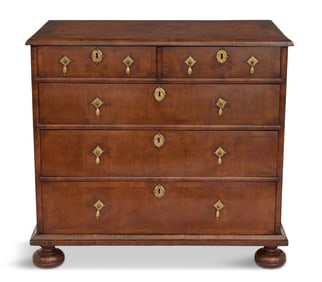 William-and-Mary-Style Oyster Walnut Chest