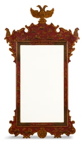 Large Red-Japanned Mirror in the Rococo Taste