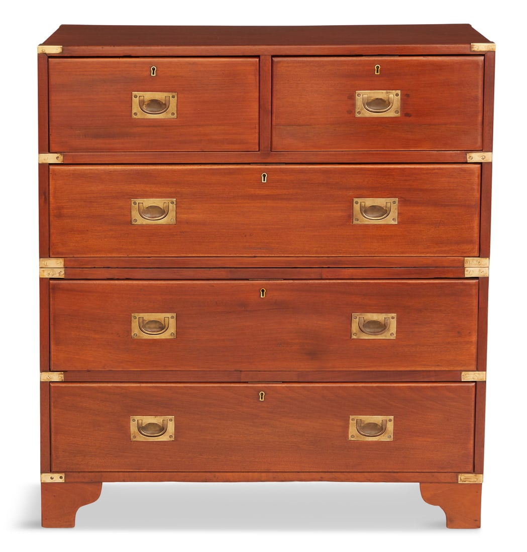 Campaign-Style Mahogany Chest (1 of 3)
