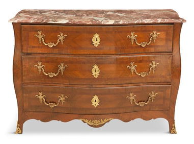 Mahogany, Kingwood and Marble-Top Commode