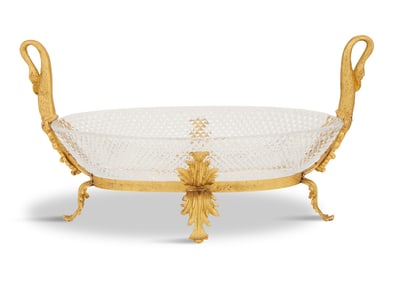 French Gilt-Bronze and Cut Crystal Centerpiece