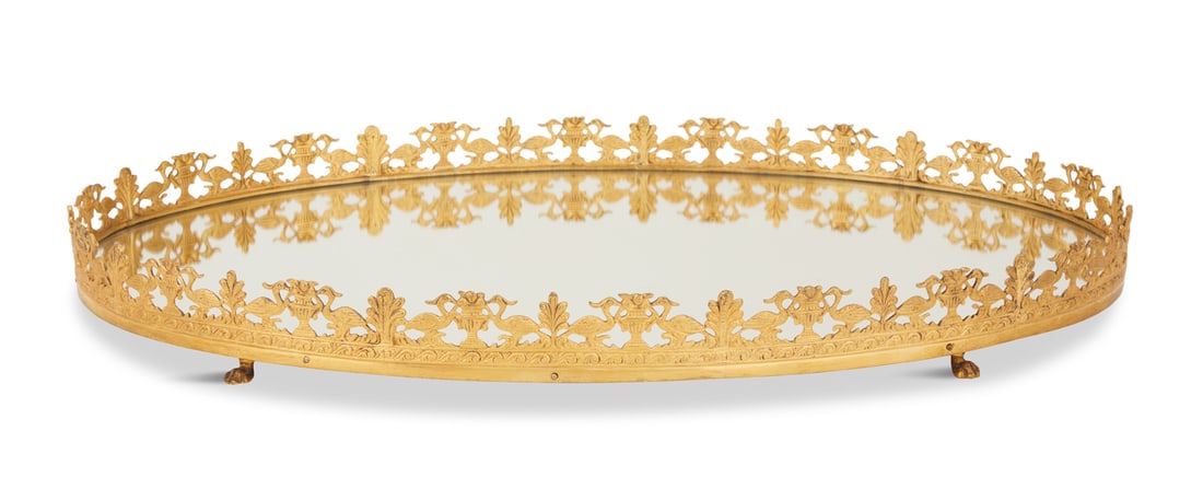 French Gilt-Bronze and Mirrored Plateau (1 of 2)