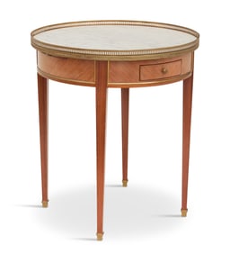 Louis XVI-Style Marble-Top Bouillotte Table