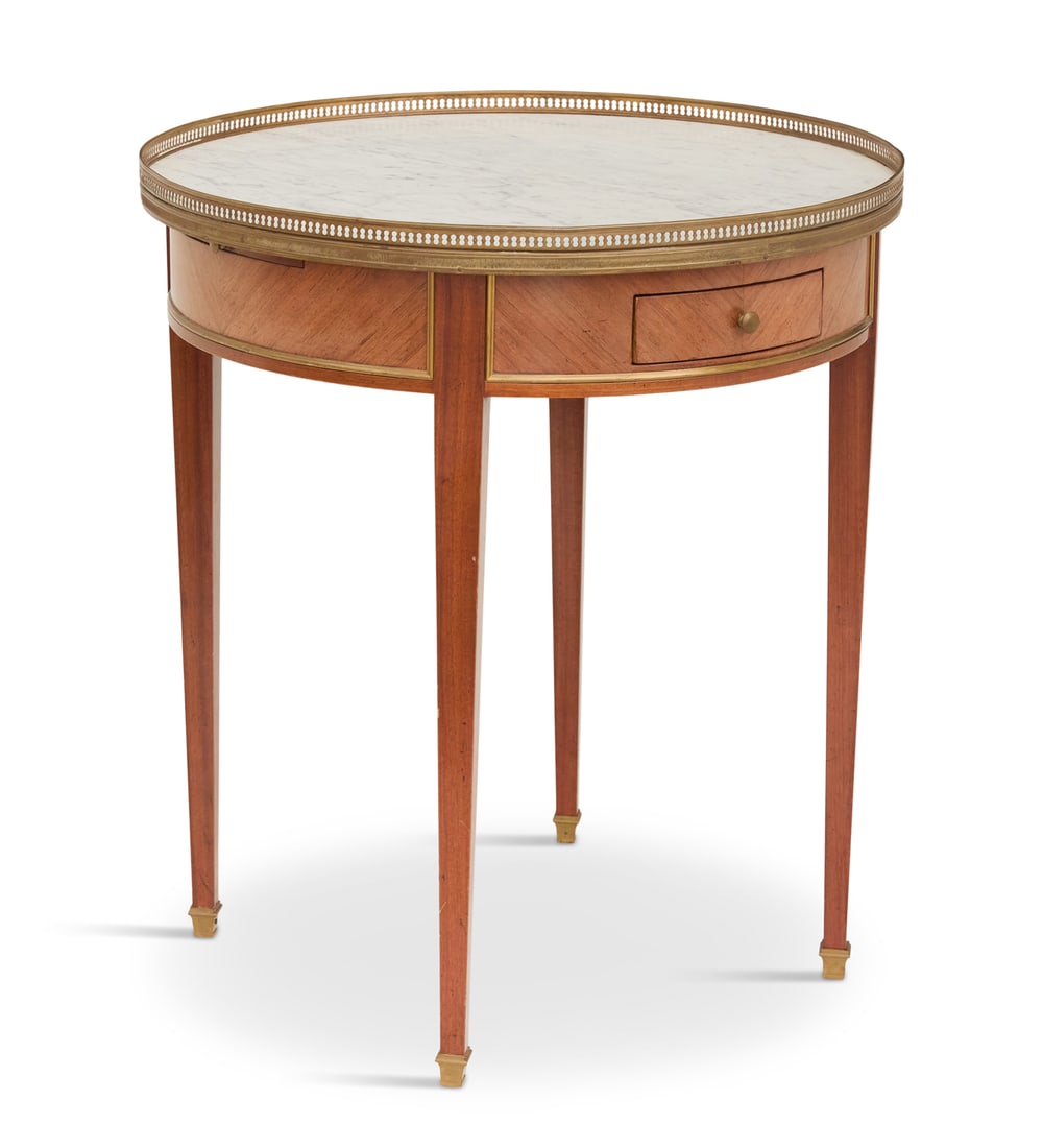 Louis XVI-Style Marble-Top Bouillotte Table (1 of 4)