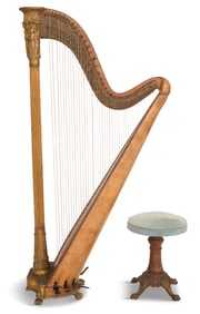 French Signed Erard Double-Action Pedal Harp