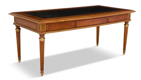 Louis XVI-Style Mahogany Bureau Plat