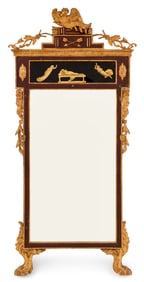 Northern Italian Parcel-Gilt Wood Mirror