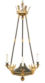 Empire-Style Bronze Dore et Patine Chandelier