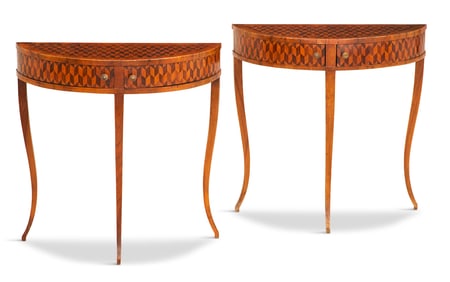 Mahogany and Fruitwood Side Tables
