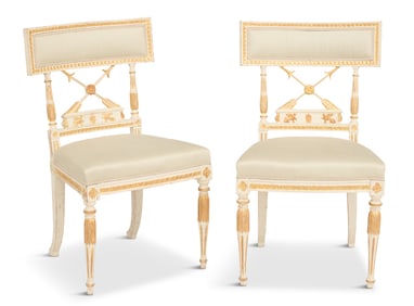 Pair of Gustavian Parcel-Gilt Side Chairs