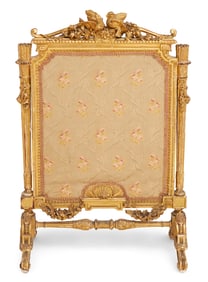 Handsome Napoleon III Giltwood Fire Screen